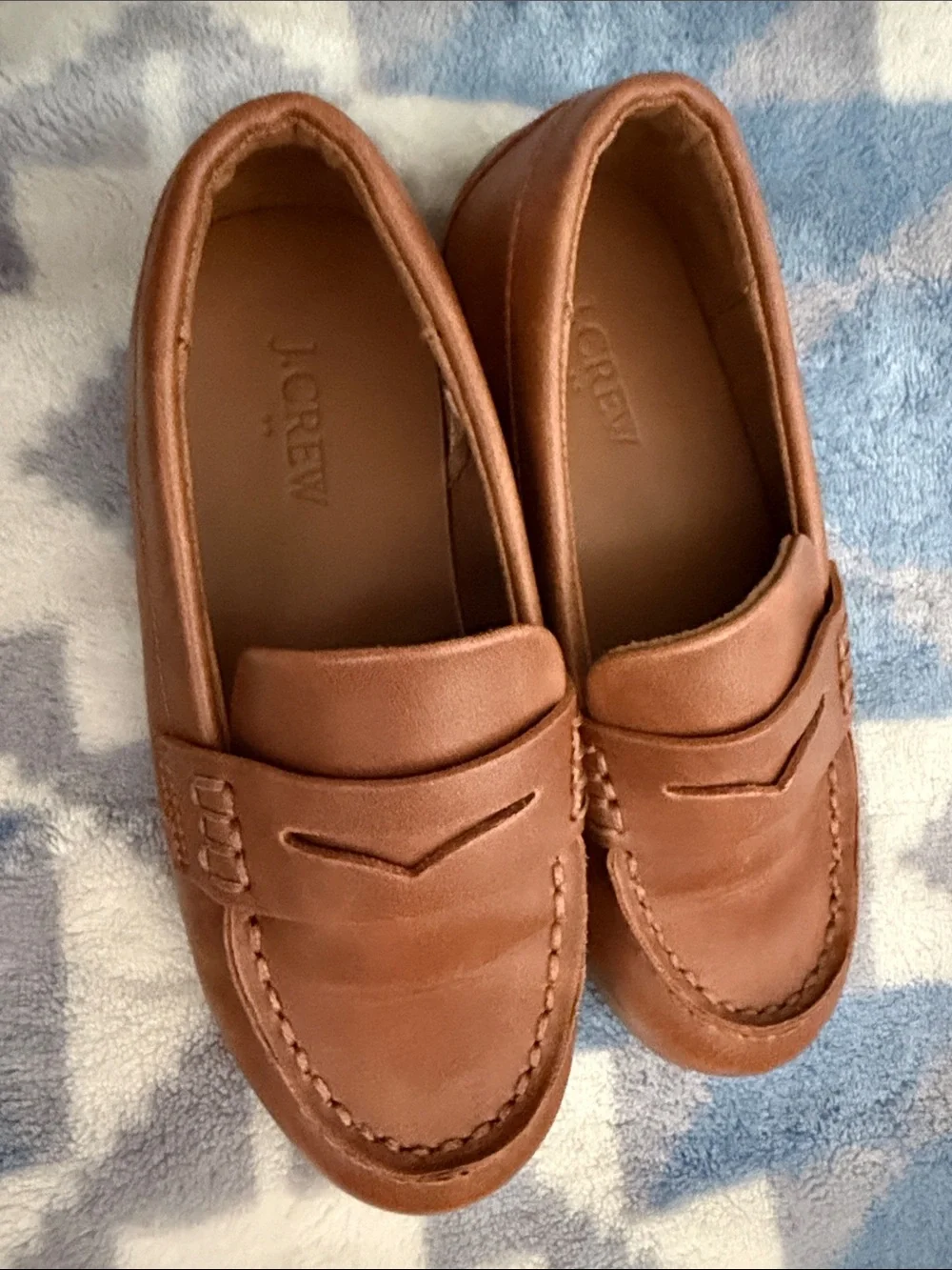 J. Crew Kids Brown Leather Penny Loafers